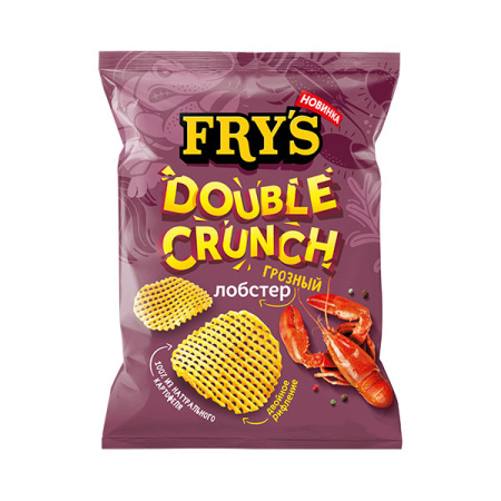 Чипсы картофельные рифленые FRY'S со вкусом Грозный лобстер Черноголовка 70 г*24
