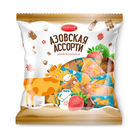 Конфеты молочные Азовская Ассорти Азов 300 г*20