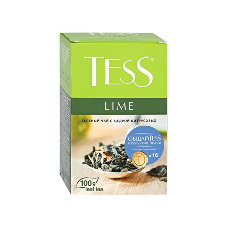 Чай Тесс Tess Lime зеленый листовой с цедрой цитрусовых 100 г