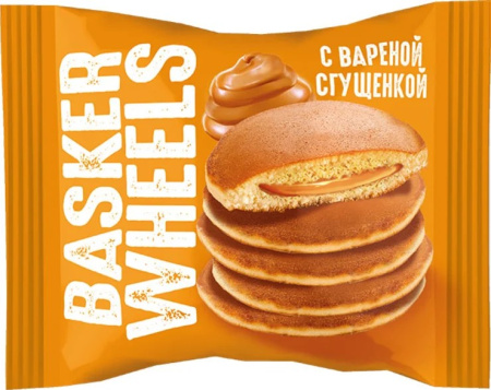 Пирожные бисквитные Pancake Баскервилс ( Basker Wheels ) с вареной сгущенкой КДВ 36 г