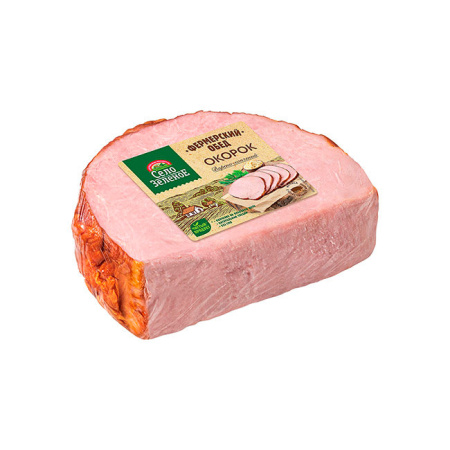 Окорок Деревенский из свинины копчено-вареный Село Зеленое КуМК в/у 220 г