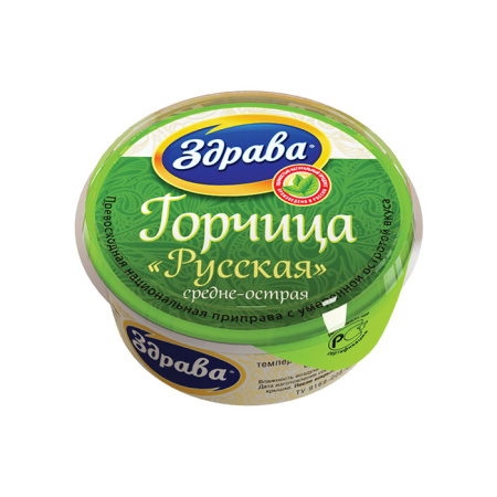 Горчица Русская среднеострая Здрава ПВХ 100 г