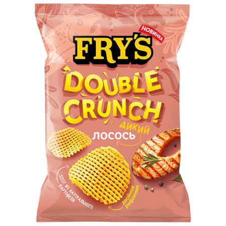 Чипсы картофельные рифленые FRY'S со вкусом Дикий лосось Черноголовка 70 г*24