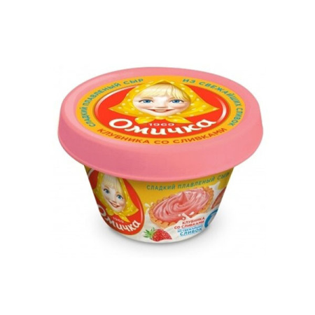 Сыр плавленый Омичка клубника со сливками сЗМЖ 80 г