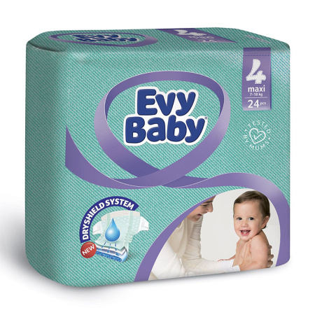 Подгузники "EVY BABY" [Макси стандарт 7-18 кг] {24 шт}