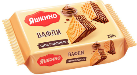 Вафли Яшкино Шоколадные КДВ 200 г*24