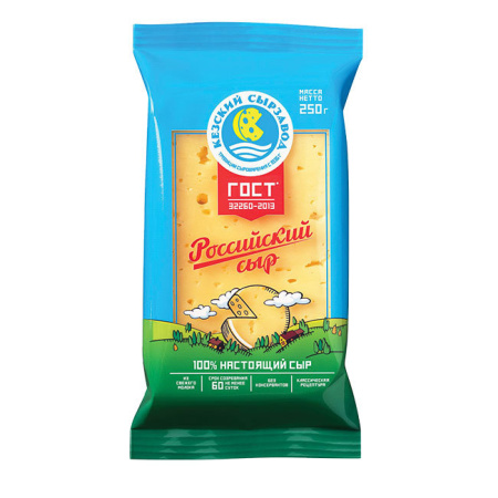 Сыр Российский 50% КЕЗ 250 г*8