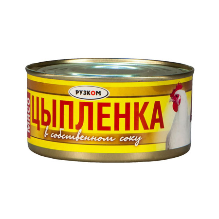 Мясо цыпленка в собственном соку Рузком 325 г