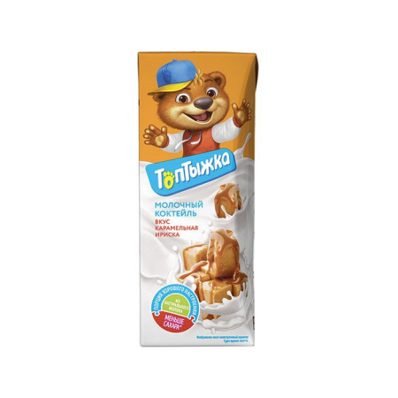 Коктейль молочный у/паст 3,2% карамельная ириска Топтыжка 200 г*15
