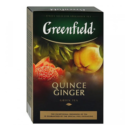 Чай Гринфилд Greenfield Quince Ginger зеленый листовой с ароматом японской айвы и имбирем 100 г