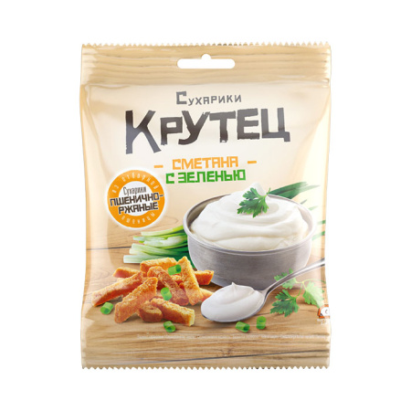 Сухарики Крутец со вкусом сметана с зеленью 80 г*30