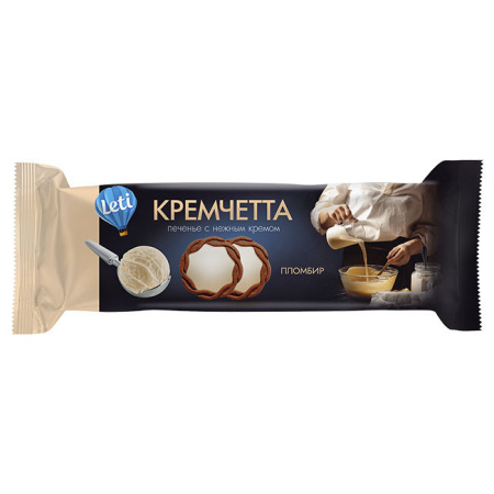 Печенье Кремчетта с начинкой Пломбир 120г Leti Лети 