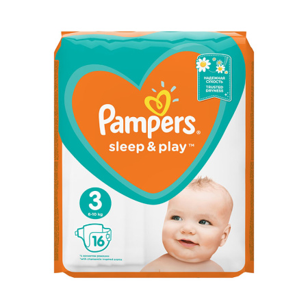 Подгузники "ПАМПЕРС" [Слип & Плэй миди №3] {6-10 кг} (16 шт)