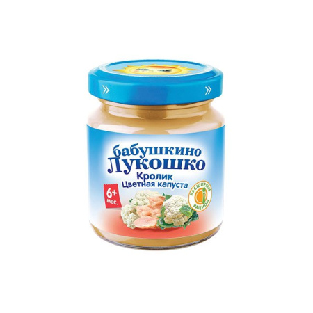 Пюре Бабушкино лукошко кролик цветная капуста 100 г