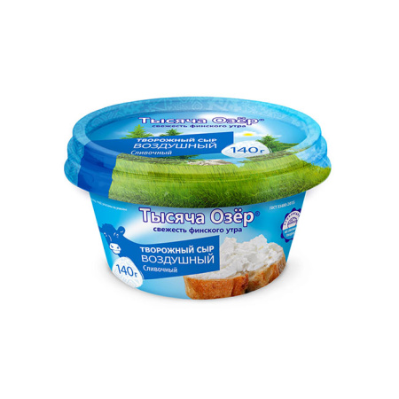 Сыр творожный Воздушный Сливочный БЗМЖ Тысяча озер 140 г