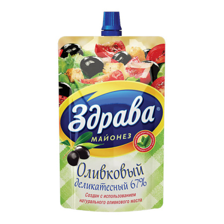 Майонез Здрава Оливковый 67% КМЗ ДП 230 г*12