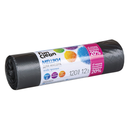 Мешки для мусора Fun Clean особые прочные черные 120 л 10 шт. ролик