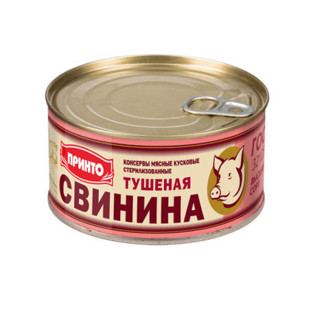Свинина тушеная в/с ГОСТ Экстра Принто 325 г*24 ключ