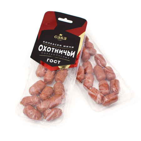 Колбаски полукопченые мини Охотничьи САВА 100 г