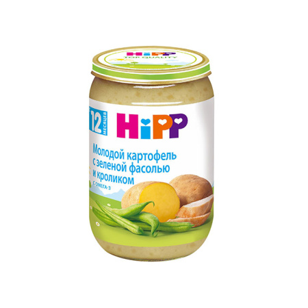 Пюре Хипп картофель зеленая фасоль кролик 220 г
