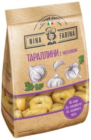 Тараллини Nina Farina с чесноком КДВ 180 г
