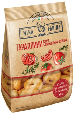 Тараллини NINA FARINA томат с ароматными травами КДВ 180 г