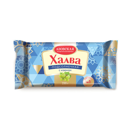 Халва подсолнечная с изюмом Азов 250 г*20
