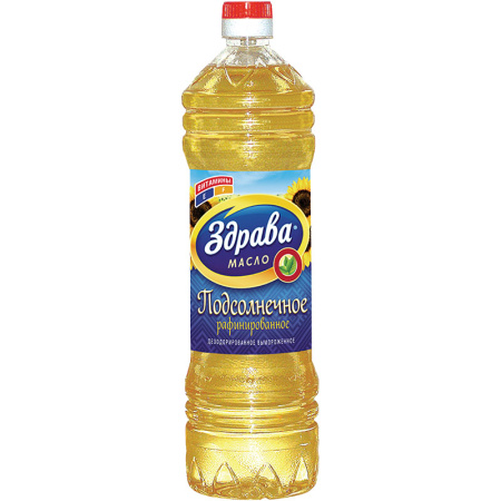 Масло подсолнечное Здрава рафинированное дезодорированное КМЗ ПЭТ 1 л