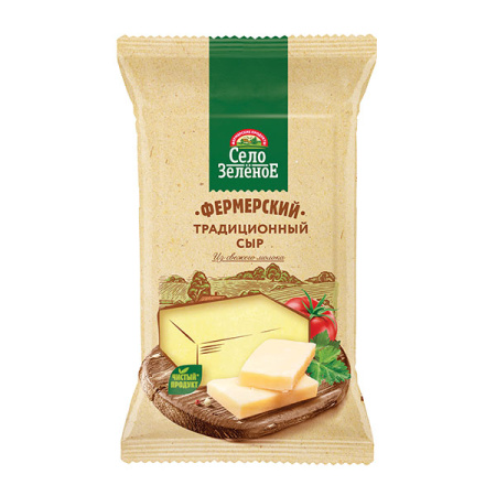 Сыр Фермерский традиционный 40% Село Зеленое 200 г