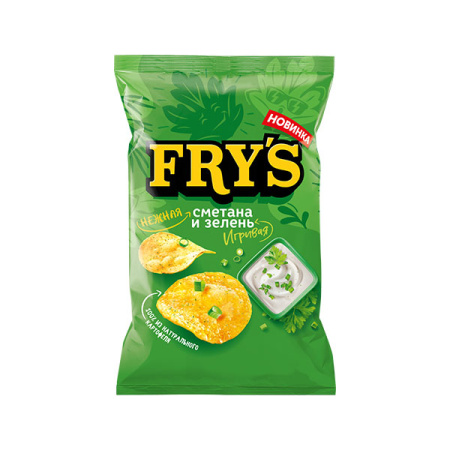 Чипсы картофельные FRY'S со вкусом Нежная сметана и зелень Черноголовка 35 г*15