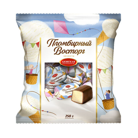 Конфеты помадные глазированные Пломбирный восторг Азов 250 г*18