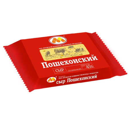Сыр Пошехонский 45% БЗМЖ Пермь ЮКМП 200 г