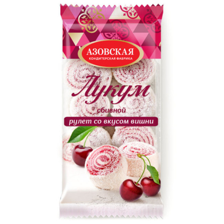 Лукум сбивной Рулет со вкусом вишни Азов 250 г*12