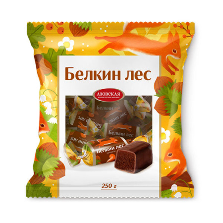 Конфеты помадные глазированные Белкин лес Азов 250 г*18