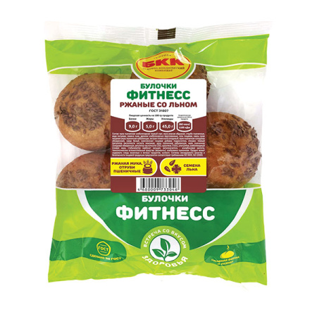 Булочки Фитнесс ржаные со льном БКК 150 г (5 шт.*30 г)