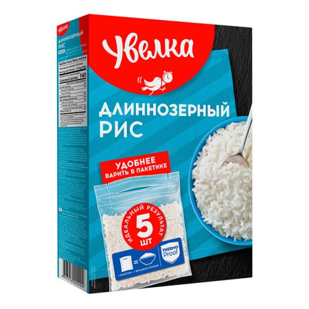 Рис длиннозерный Увелка вар. пак. 400 г