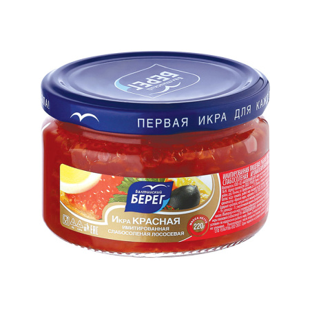Икра аналоговая красная Балтийский берег стекло 220 г