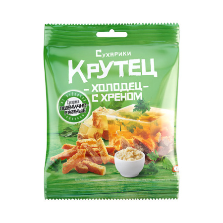 Сухарики Крутец со вкусом холодец с хреном 80 г*30