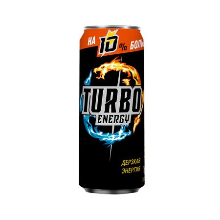 Напиток энергетический газ. Турбо Энерджи б/а тонизирующий Черноголовка ж/б 0,5 л*12