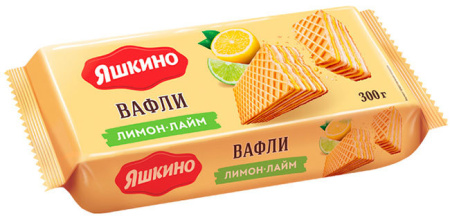 Вафли Яшкино Лимон-лайм КДВ 300 г*15