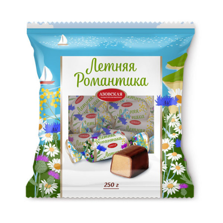 Конфеты помадные глазированные Летняя романтика Азов 250 г*18