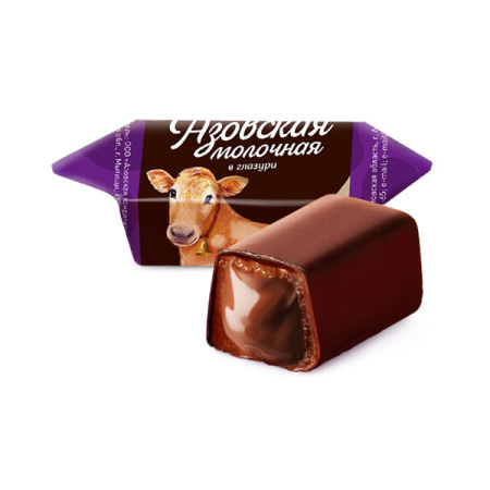 Конфеты молочные Азовская молочная со вкусом шоколада в глазури Азов *4 кг