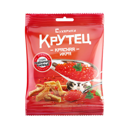 Сухарики Крутец со вкусом красная икра 80 г*30