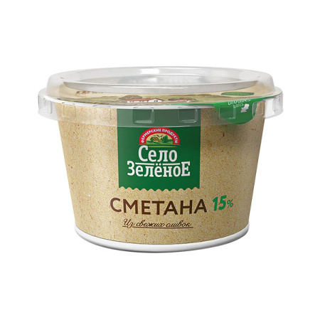 Сметана 15% БЗМЖ Село Зеленое 180 г*6