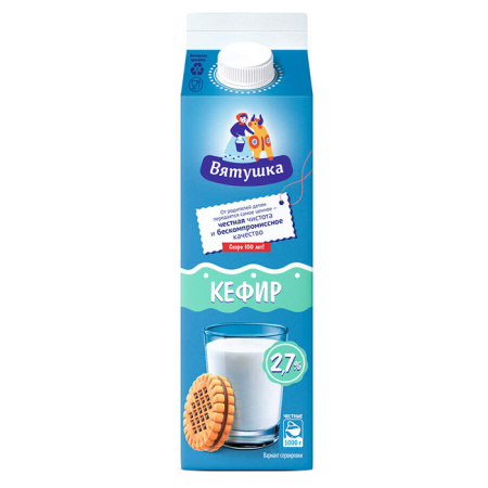 Кефир Вятушка 2,7% БЗМЖ КМК пюр/пак 1 л*12