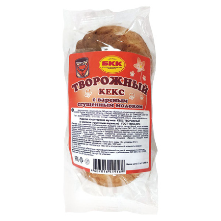 Кекс Творожный со сгущенным вареным молоком БКК 136 г (2 шт.*68 г)