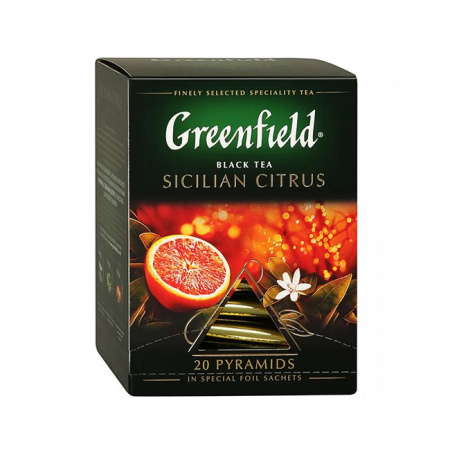 Чай Гринфилд Greenfield Sicilian Citrus черный с ароматом красного апельсина 20 пир.