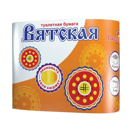 Бумага туалетная Вятская классика белая 4 рулон
